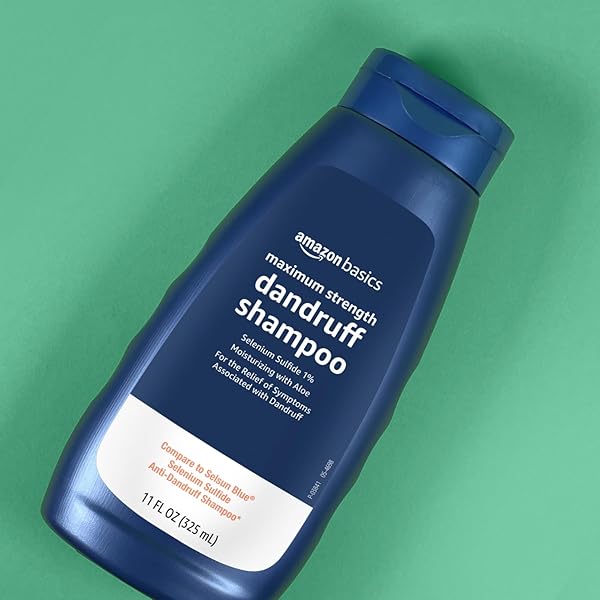 AMAZON BASICS MOISTURIZING ANTI-DANDRUFF SHAMPOO, MAXIMUM STRENGTH WITH 1% SELENIUM SULFIDE, 11 FL OZ, PACK OF 1