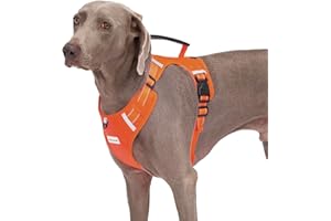 Abuandi Dog Harness Adjustable Breathable Dog Harness with No Pull PVC Handle, Reflective Dog Vest Harnesses for Small Medium Large Dogs, Easy to Walking, Training, Camping, Control Escape