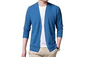 Womleys Mens Casual Open Front Long Sleeve Cotton Cardigan Sweater