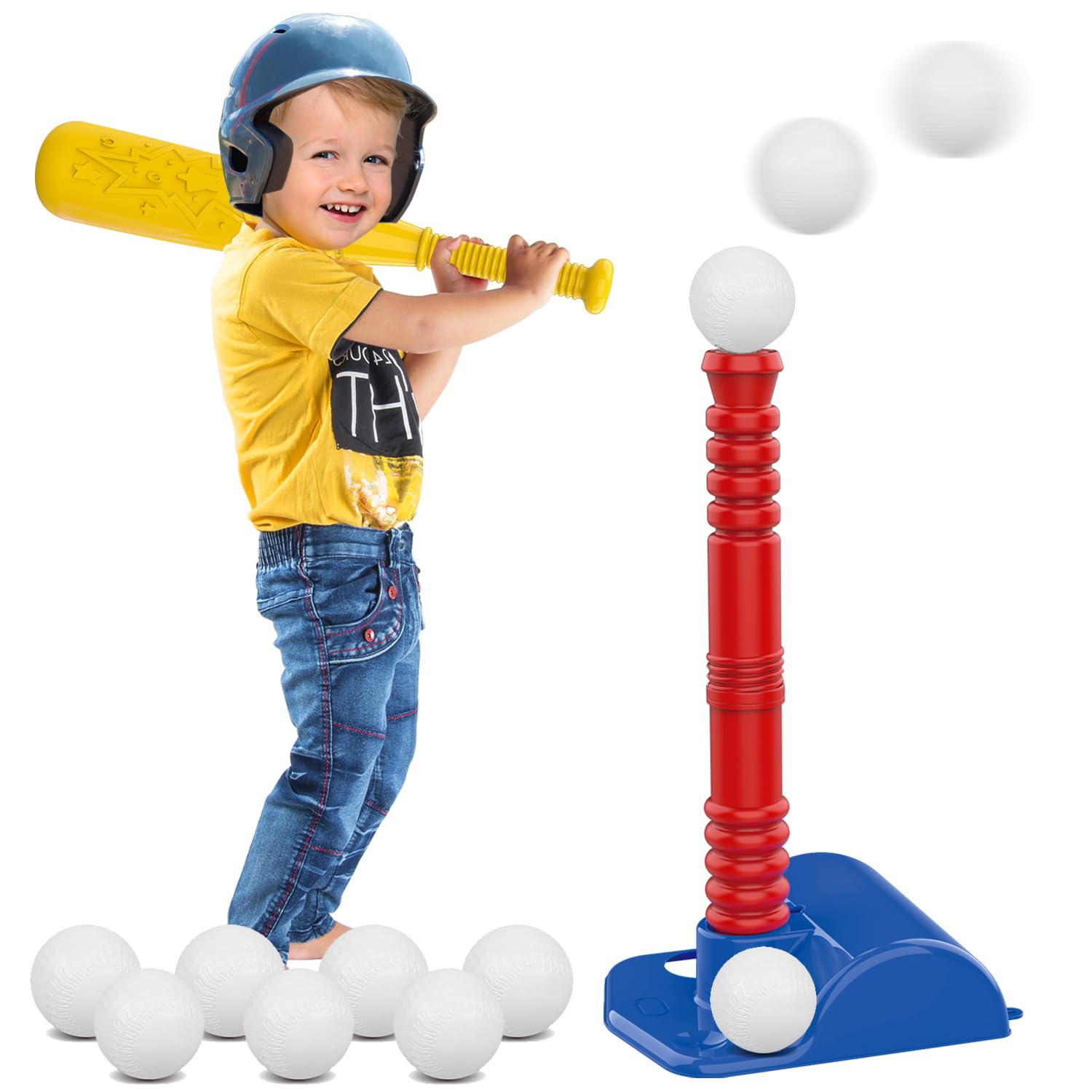 Photo 1 of ToyVelt TBall Set for Kids 3-5, TBall Set Comes with 9 Balls, Best Toys Toys & Games, Ideal Tee Ball Set Birthday Gift for Boys and Girls, Great for Toddlers