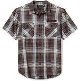 Harley-Davidson Men's Plaid Button Shirt, Block Font, Red - 96855-25VM
