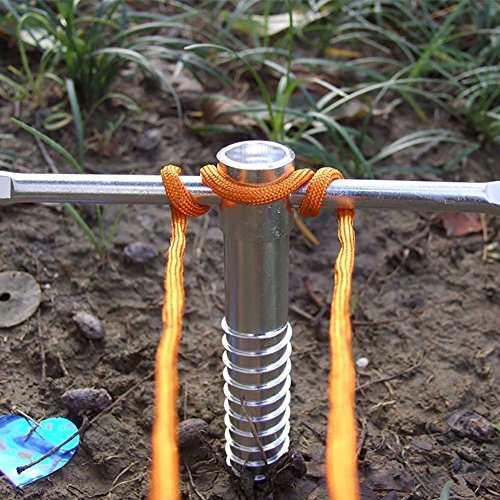 Taloyer Outdoor Aluminium Alloy Screw Tent Nails High Strength Camping Hiking Tent Stakes Drilling Ice Snow Land Screw Shelter Nail - Thumbnail 5