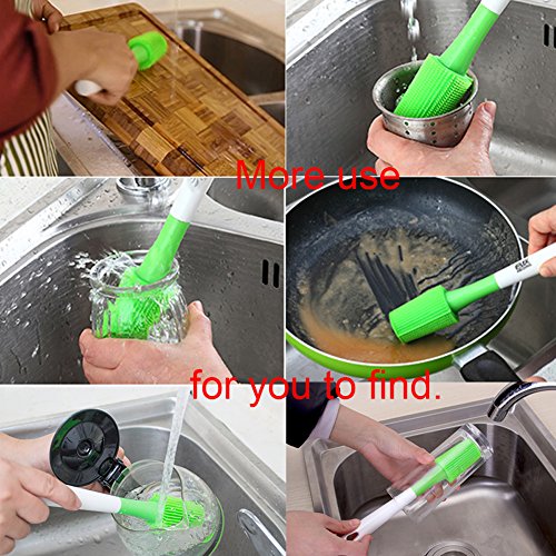 Wecando Silicone Bottle Brush Cup Cleaning Brush Scrubber for Washing Glasses, Sport Bottles, Baby Bottles, Pitchers, Thermoses, Jars, Non-Stick Pot Pan Dish Bowl, Water Cups, Coffee Mugs