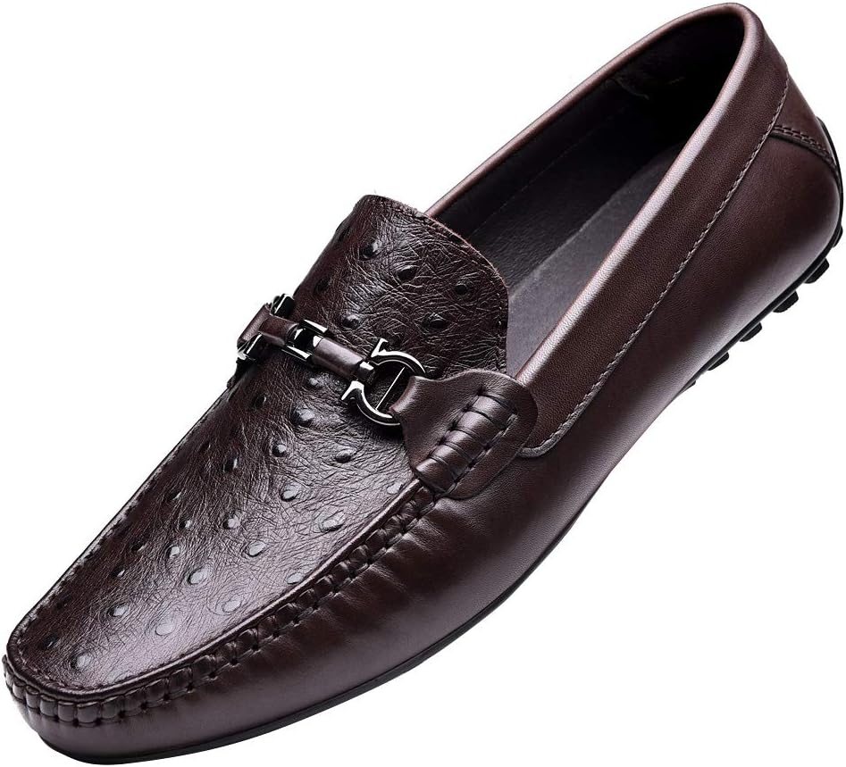 Cassa Leeni Men's Driving Shoes Loafer Slip On Shoes for Formal Dress Casual Leather Shoes