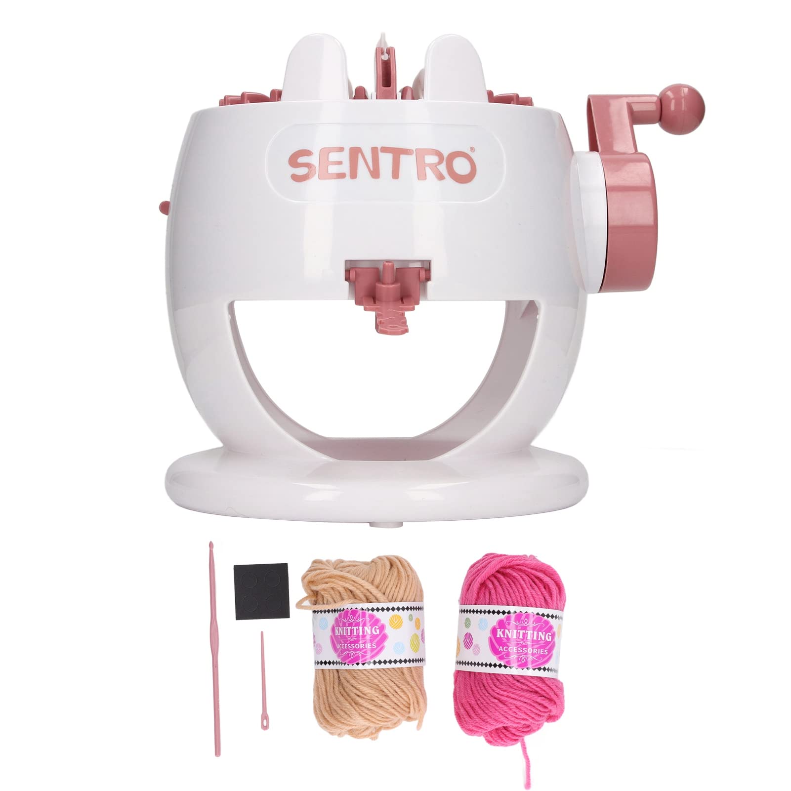 Knitting Machine - 22 Needles, 2 Color Strings Smart Weaving Loom Kit for Adults & Kids, Hand Operated Rotating Round Knitting Toy