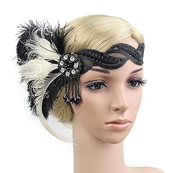 Buy Meiysh Black Gold Headbpiece 1920s Headband Flapper Great
