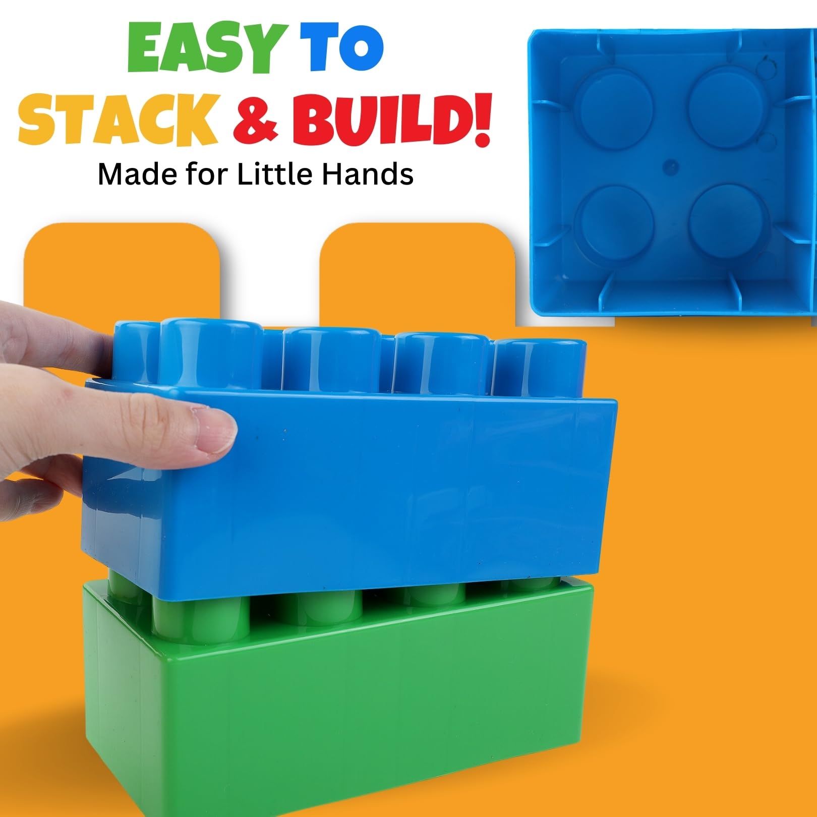 Liberty Imports 24 PCS Giant Building Blocks Starter Set for Toddlers, Plastic Large Building Blocks for Kids Creative Play, Big Stacking Bricks for Children, Kids (Primary Colors)