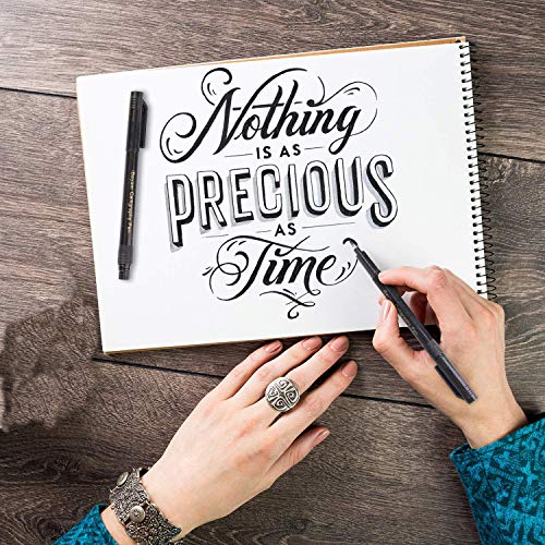Hand Lettering Pens, Calligraphy Pen,Refillable Calligraphy Pen Hand Lettering Pens -4 Size Calligraphy Pen(6 Pack),Calligraphy, Beginners Signature,Writing Art Drawing,Illustration