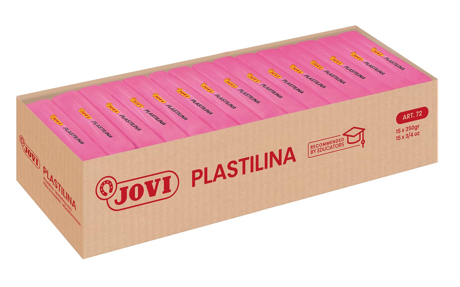 Jovi Box of plasticine, 15 tablets 350 g, pink (7207)