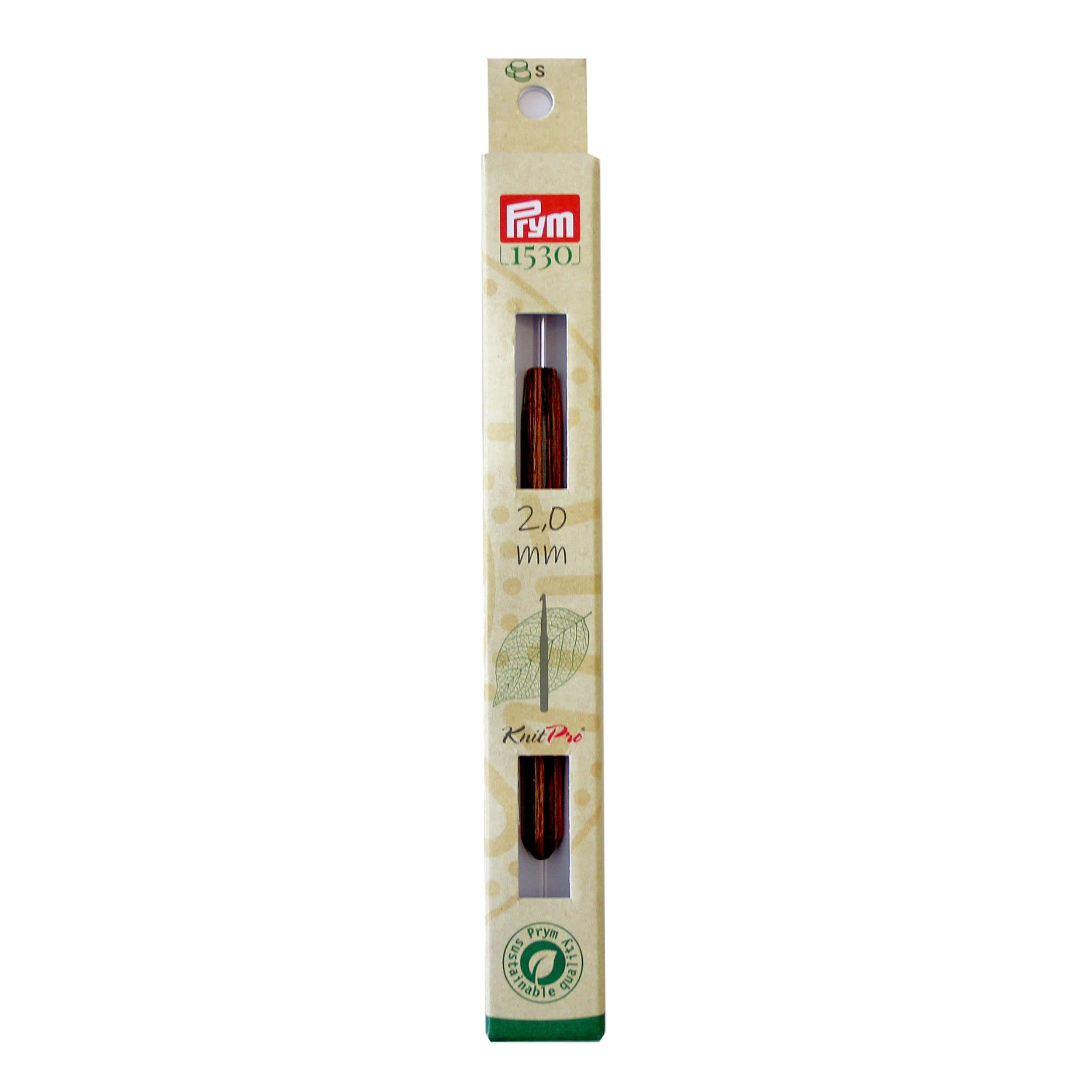 Prym Wool Crochet Hook, Wood, Multicoloured, 2 mm