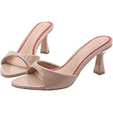 QIJOZXN Women's Leather Pointed Open Toe High Heel Sandals Comfortable Slip On Sexy Backless Stiletto Mule Sandals Summer Fashion Formal Wedding Party Prom Dress Shoes