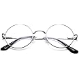 Pro Acme Non Prescription Clear Lens Glasses Retro Small Round Metal Frame