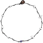 Handmade Leather Necklaces for Women With Green Drop Bead - Bohemian necklaces for Beach and Boho Lover