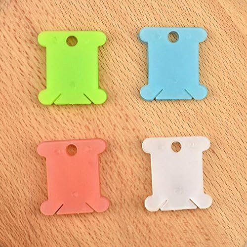 2500 Silk Art 50pcs Plastic Cross Stitch Sewing Tool Winding Plate Board Thread Bobbin Holder Floss Storage Coiling Spool Embroidery Craft Kit(Random)(CXB)