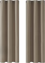 Deconovo Thermal Insulated Blackout Curtains Taupe Eyelet 2 Panels 42x72 in