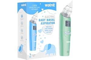Watolt Baby Nasal Aspirator - Electric Nose Suction for Baby - Automatic Booger Sucker for Infants - Battery Powered Snot Mucus Remover for Kids Toddlers