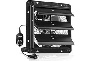 VEVOR Ventilateur d'échappement mural pour grenier de 30,5 cm avec contrôleur de vitesse variable, 1100 CFM, moteur à courant