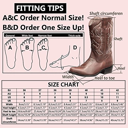 SheSole Cowboy Boots for Women Wide Calf Cowgirl Boots Western Boots Pointed Toe Black Size 11