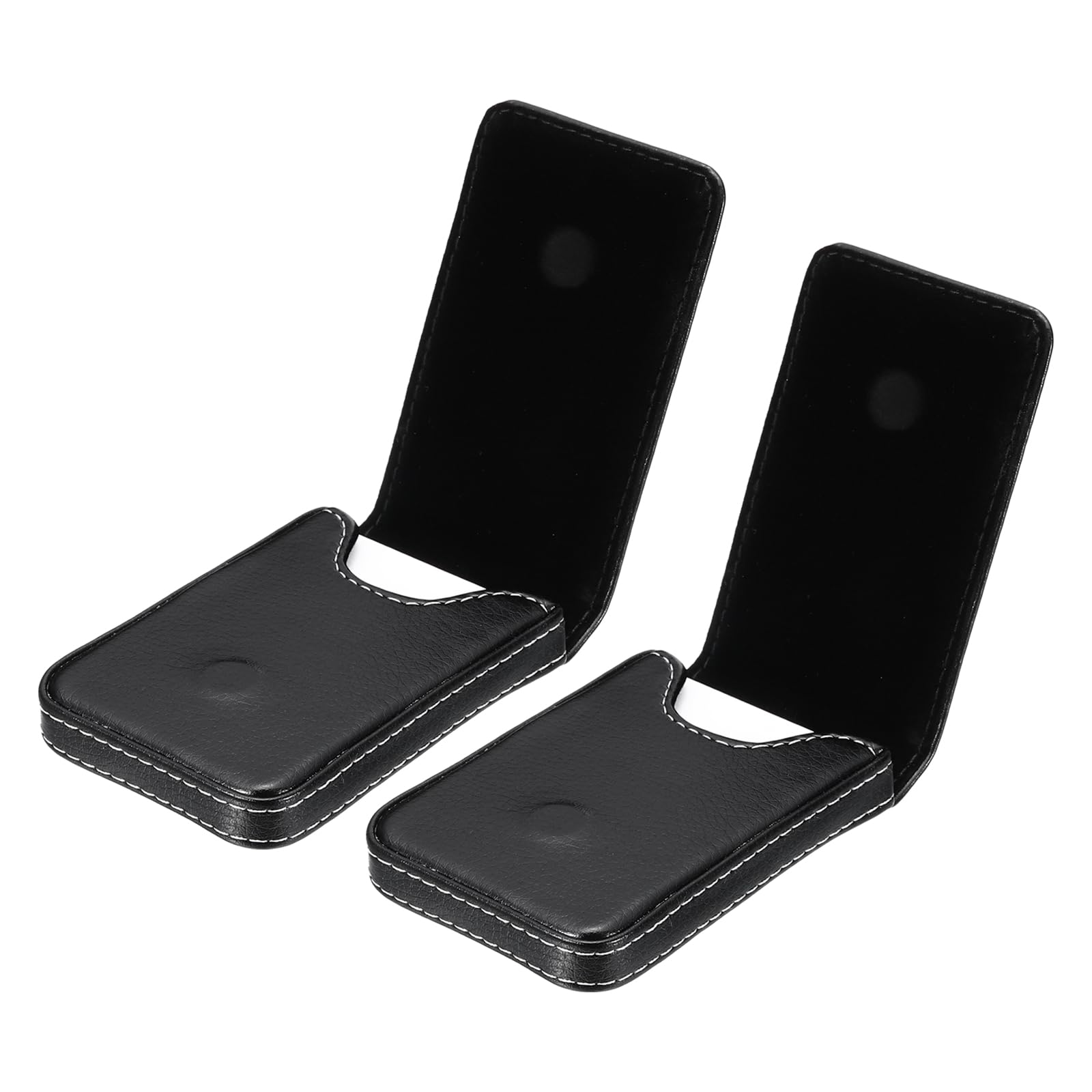 PATIKIL Business Card Holder, 2 Pcs PU Leather Business Card Pocket Slim Name Card Wallet with Magnetic Shut for Office Credit Card ID Organization, Black