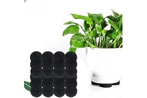 Vasiumic 24-Pack Invisible Low-Profile Plant Pot Feet – Round EVA Rubber Risers Improved Airflow, Drainage & Non-Slip Stabili
