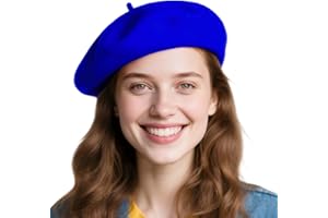 Wool Beret Hats,French Breathable Solid Color Artist Painter Beanie Beret Hat for Women Men All Seasons