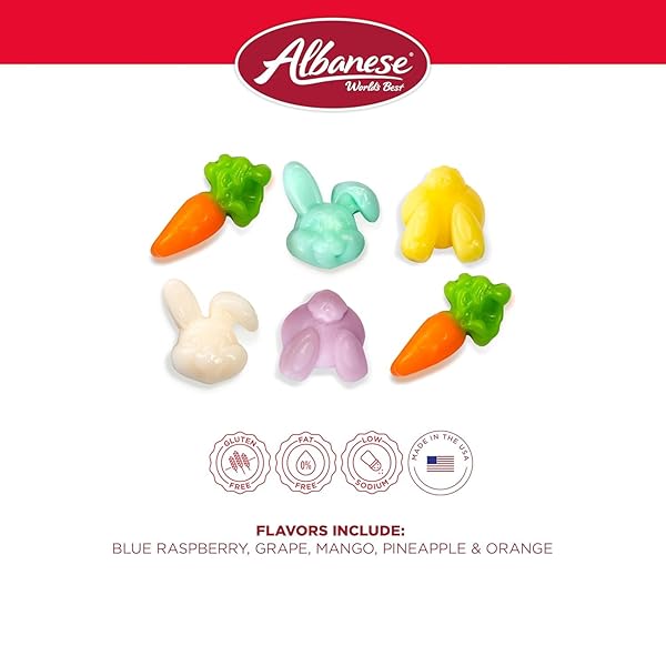 ALBANESE WORLD’S BEST, COTTONTAIL GUMMIES, 7OZ BAG OF EASTER CANDY