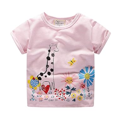 Xmiral Camiseta para Niñas, Manga Corta T-Shirt de Rayas, con ...