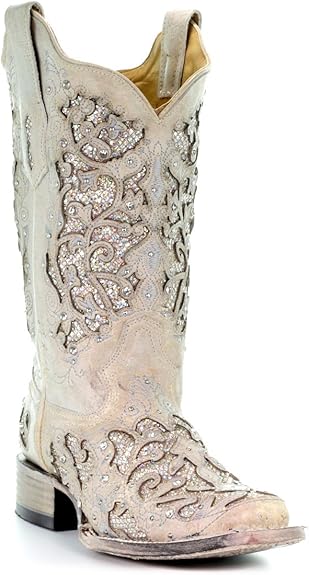 white sparkly cowboy boots