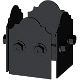 OZCO Laredo Sunset Faux Post Base Kit, 6in x 6in, 1 Pack, Black | Hot-dipped galvanized powder-coated steel bracket , Fits 6in x 6in square posts , Decorative accent for decks, pergolas