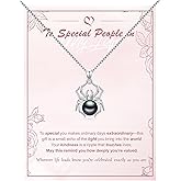 KANNSOAR Tahitian Black Pearl 9MM AAAA 18K White Gold Plated Sterling Silver Spider Pendant Necklace for Women Wife Mom Girlfriend Her Jewelry Gift for Anniversary Birthday Halloween