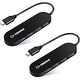 TWOPAN 【2 Pack】 Ultra Slim USB C Hub Multiport Adapter, 4 Ports USB C to USB Adapter, High Speed USB Hub Adapter for Laptop, 