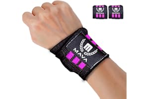 Mava Sports Double-Stitched Support Weightlifting Wrist Wraps for Painless Workouts, Heavy Lifting and Kettlebell, Unisex