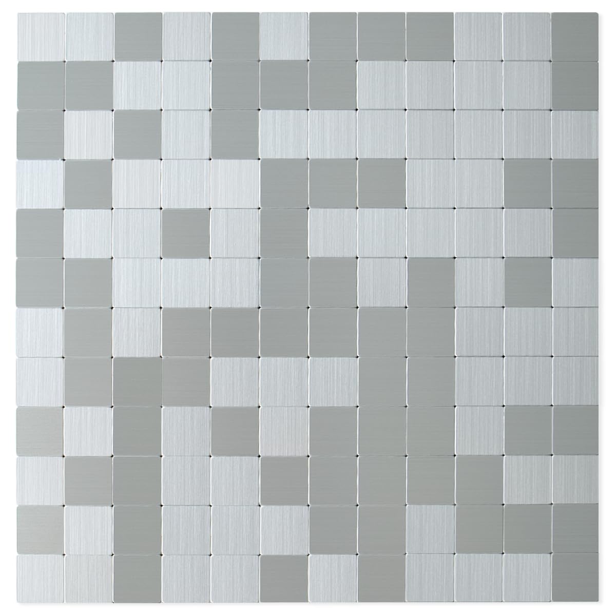 DICOFUN 10 Sheets Brushed Metal Peel and Stick Tile Backsplash, Kitchen Metal Backsplash Tile, Stick on Backsplash for Bathroom Image