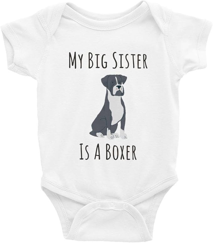 Promini Body Para Bebe Con Diseno De Perro Boxer Blanco 9 12 Meses Amazon Es Ropa