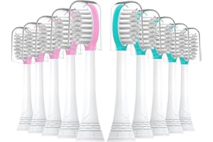 CILGEWH Kids Replacement Toothbrush Heads 10 Pack for Philips Sonicare Electric Toothbrush Soft Brush Head for Child 7+ for Boy Girl,5pink+5blue