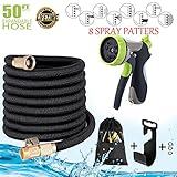 Garden Hose 50ft Water Hose Flexible Garden Hose Expandable Hose with Double Latex Core Extra Strength Fabric 3/4