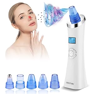 Blackhead Remover Pore Vacuum Electric Facial Pore Cleaner Acne Comedone Extractor Tool Kit with 5 Suction Probe USB Rechargeable