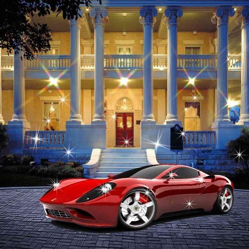 GladsBuy Car &amp; Mansion 10' x 10' Computer Printed Photography Backdrop Outdoor Architectural Theme Background ZJZ-587