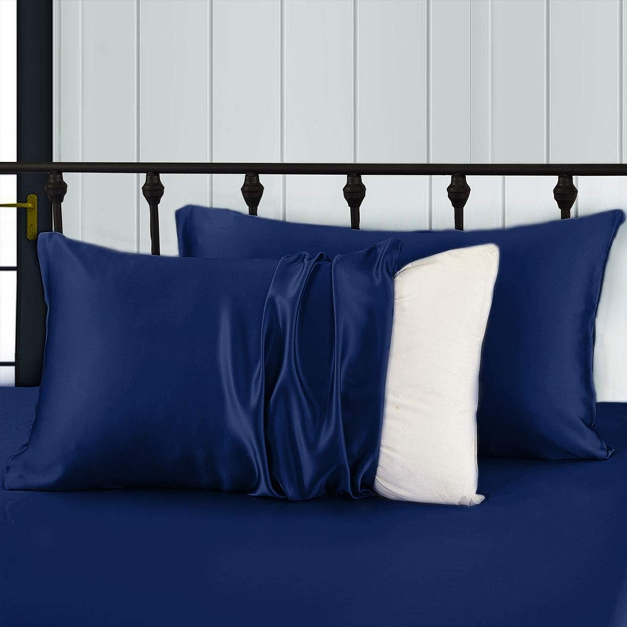 Midohome Silk Pillowcase for Hair and Skin, 100% Mulberry Silk Bed Pillowcase with Hidden Zipper, Both Side Silk Pillow Cover 19 Momme, Soft Breathable Smooth, 2 Pack Queen Size Pillow Case: Home & Kitchen
