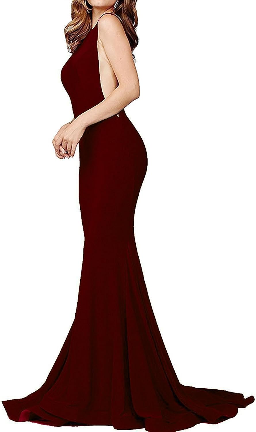 boat neck backless dress