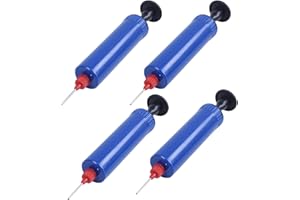 Kikolufy 4X Football Soccer Inflatable Ball Hand Air Pump with Needle Blue