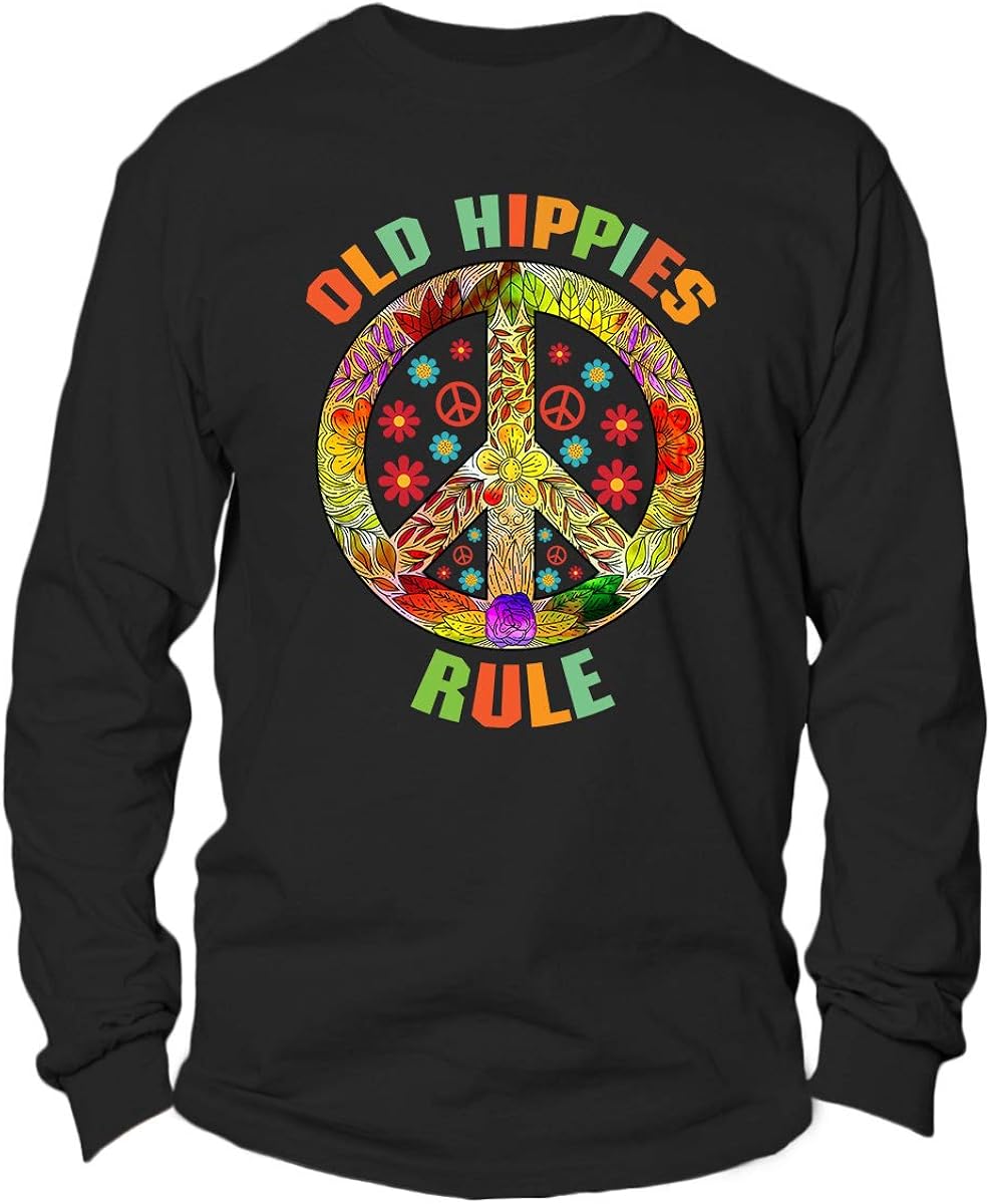 Amazon.com: Old Hippies Rule Peace Shirt, Vintage Retro Costume Hippy Soul Gift, Music Festival 