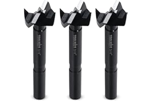 TOOLMAYS 3/4" Forstner Drill Bits, 3Pcs Forstner Bit Set for Wood, 3/4" Drilling Bit Woodworking Hinge Cutter Tool Kits for Wood Plywood Plastic