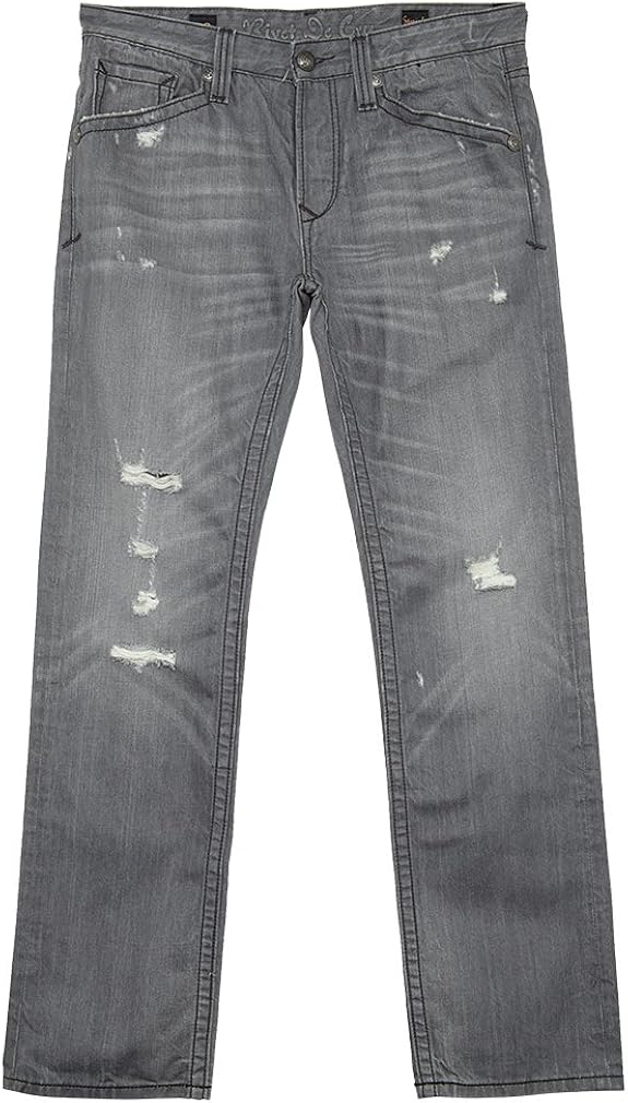 Rivet De Cru Jeans Ripped Flap Pocket Straight Denim Jeans