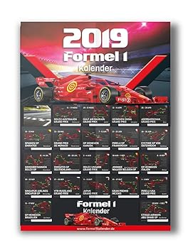 Formel 1 Kalender 2019 [Formel Eins] Circuit Wall A2 Poster GEFALTET