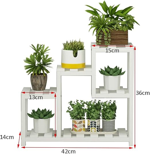 YXWa Puesto de Plantas Soporte de Mesa de Cuatro Pisos para Flores ...