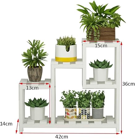 YXWa Puesto de Plantas Soporte de Mesa de Cuatro Pisos para Flores ...