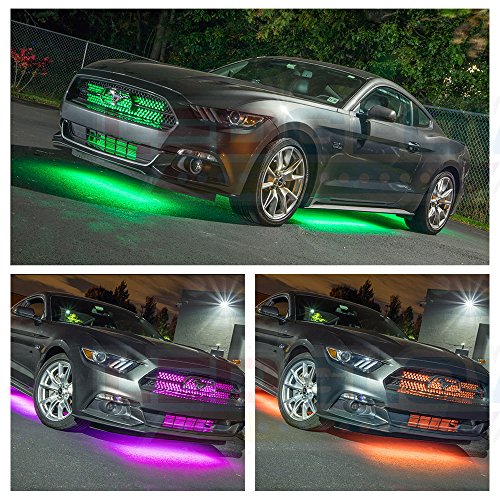 LEDGlow 4pc. Million Color SMD LED Car Underbody Underglow Lighting Kit - Bluetooth-Connected Smartphone App - 252 SMD LEDs - 16 Unique Fully Customizable Lighting Modes