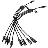 BougeRV Solar Y Branch Connectors Extra Long Solar Panel Parallel Connectors 1 to 4 Solar Cable Wire Plug Tool Kit (M/FFFF and F/MMMM)