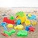 JOYIN 20 Pieces Beach Sand Toys Set Models, Beach Pail Set with Molds Bucket, Rake, and Shovel in Zippered Bag with Reusable Easy to Pack Mesh Backpack